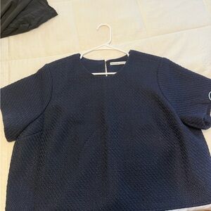 Abercrombie & Fitch Navy Textured Blouse